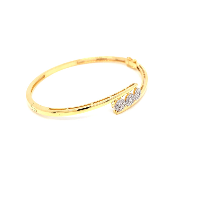14K YG Screw Diamond Bangle- 1pc