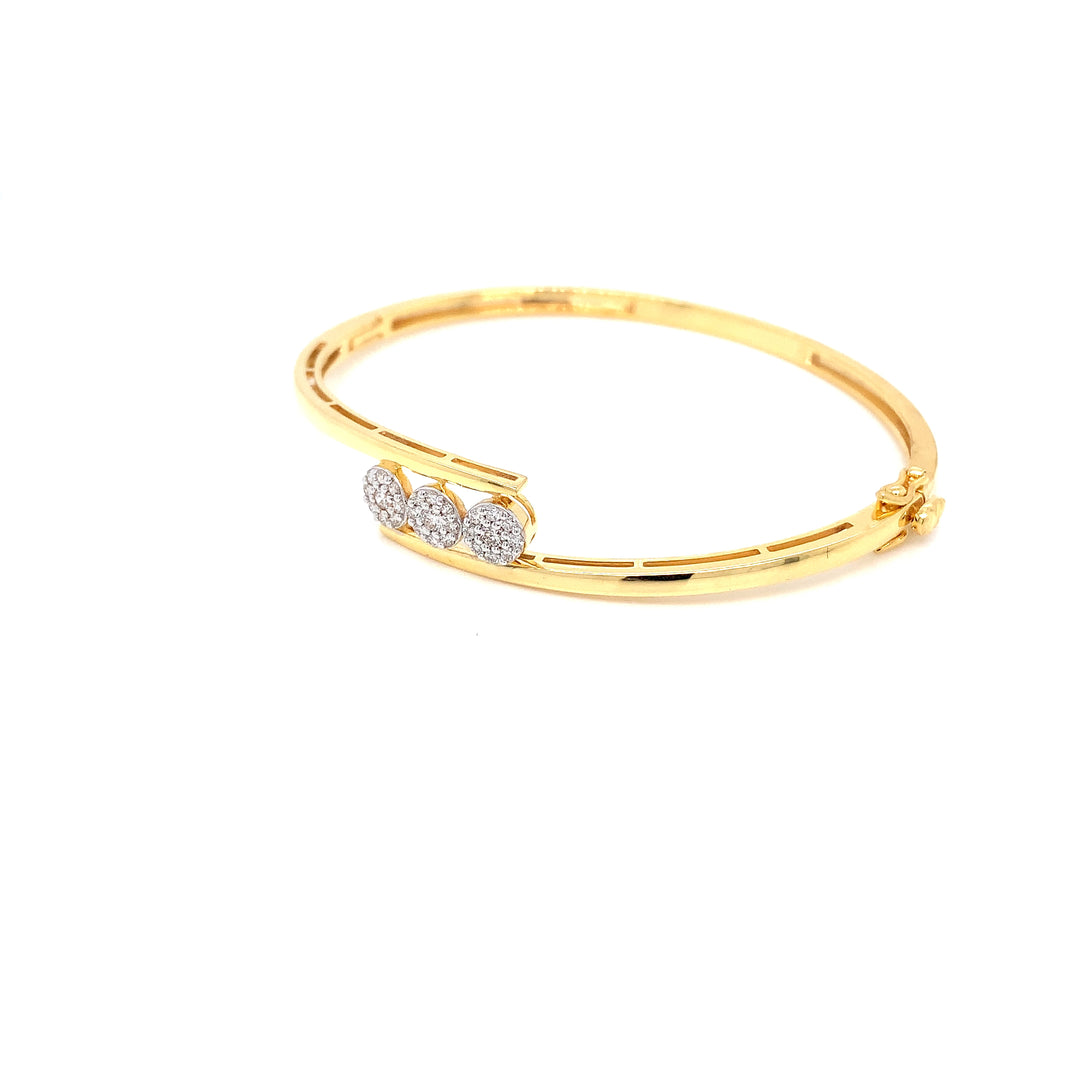 14K YG Screw Diamond Bangle- 1pc