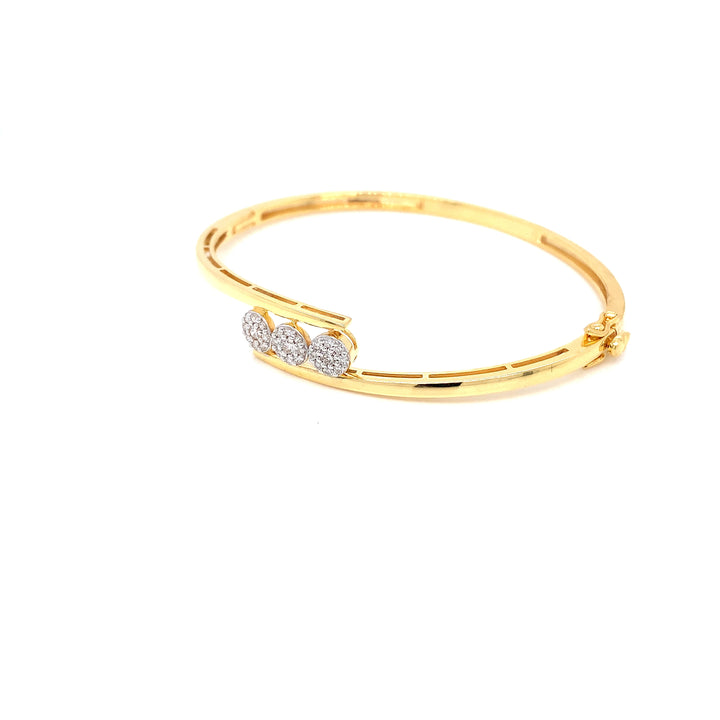 14K YG Screw Diamond Bangle- 1pc