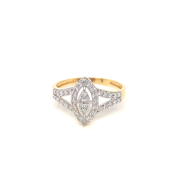 14K YG Cluster Diamond Ring-1pc