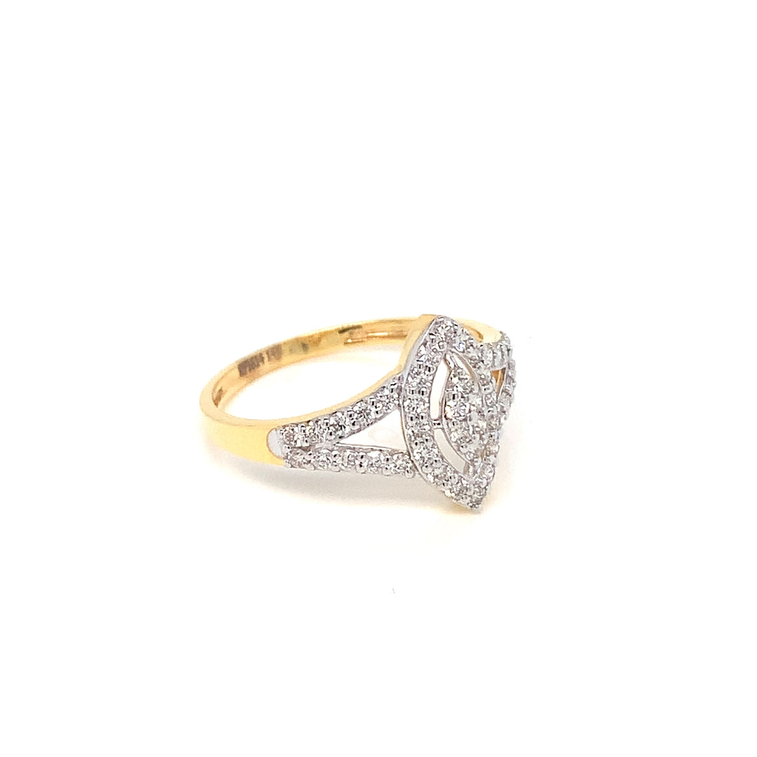 14K YG Cluster Diamond Ring-1pc