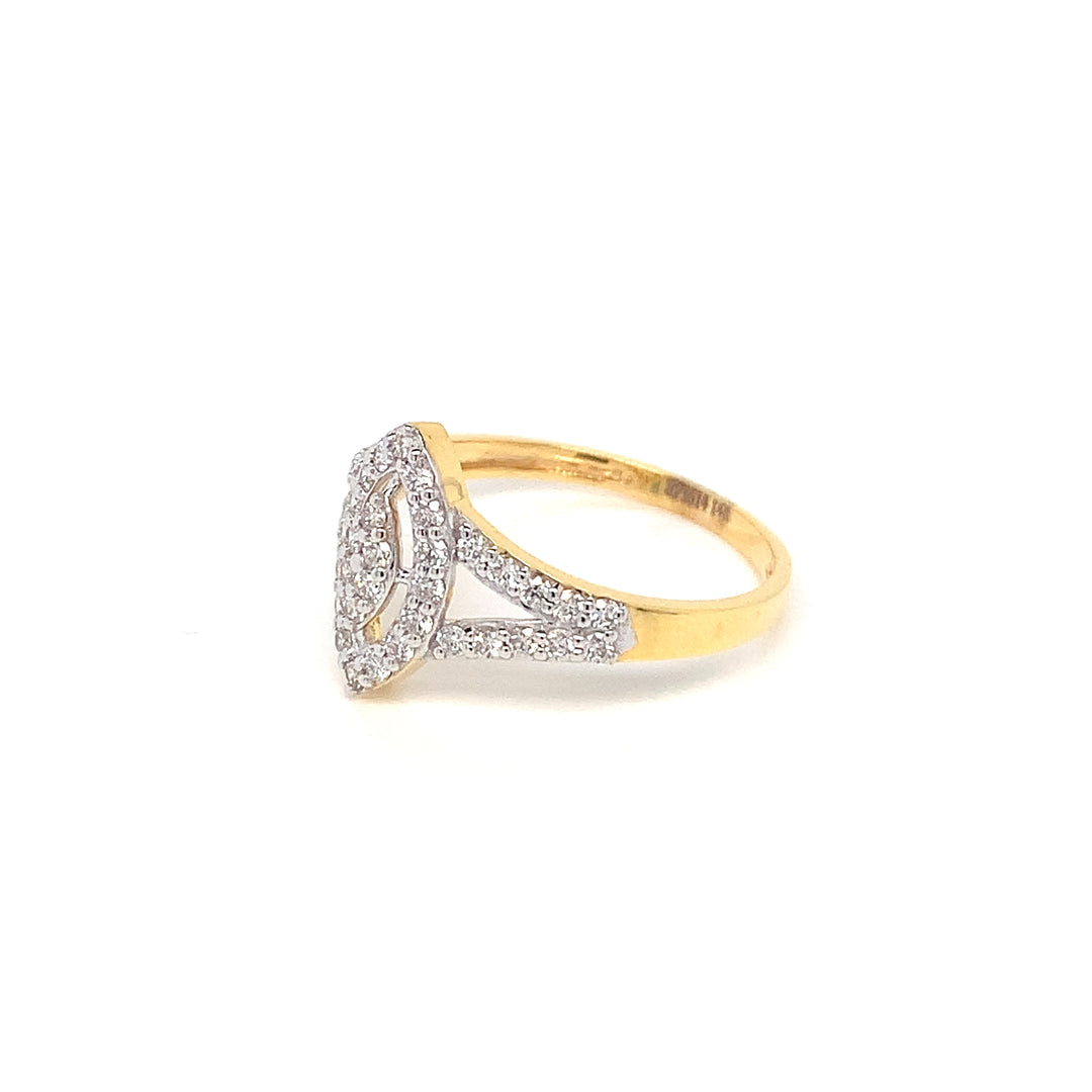 14K YG Cluster Diamond Ring-1pc