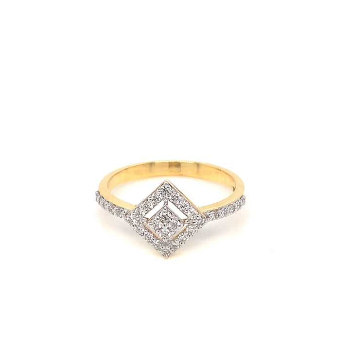 14K YG Cluster Diamond Ring-1pc