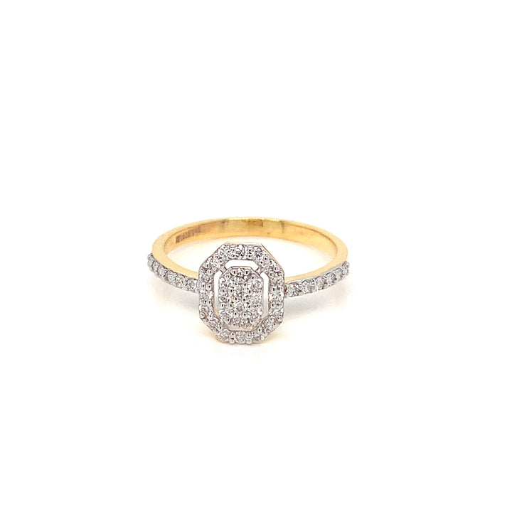 14K YG Cluster Diamond Ring-1pc