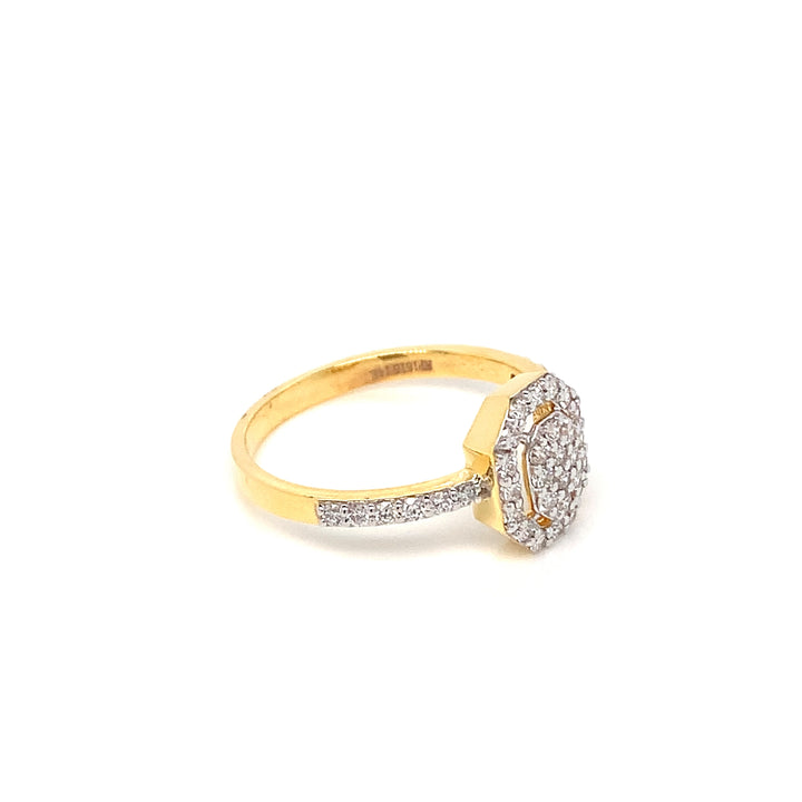 14K YG Cluster Diamond Ring-1pc