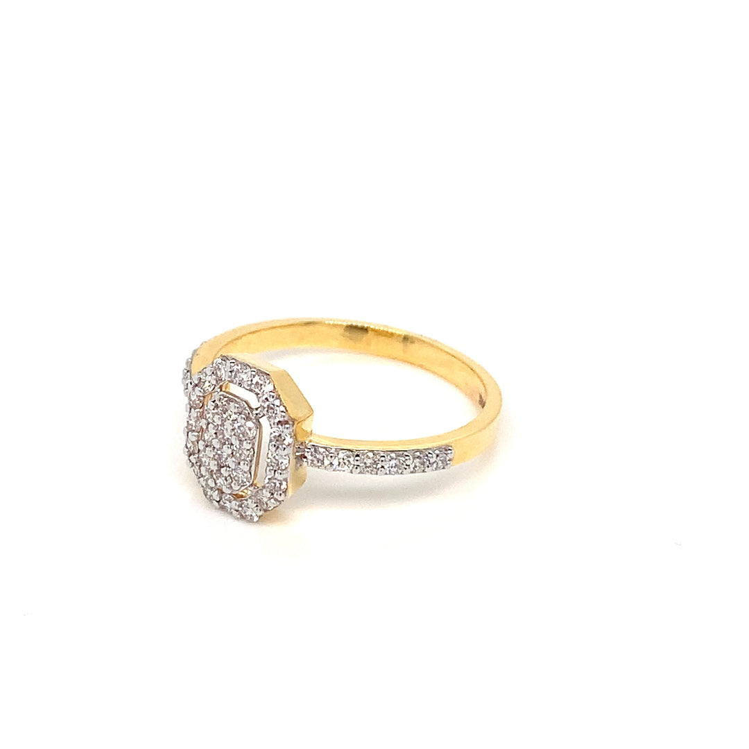 14K YG Cluster Diamond Ring-1pc
