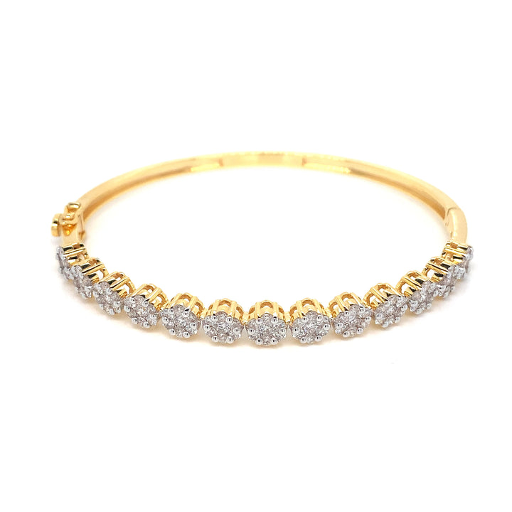 14K YG Screw Diamond Bangle-1pc