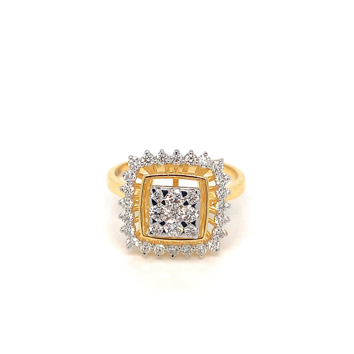 18K YG Cluster Diamond Ring-1pc