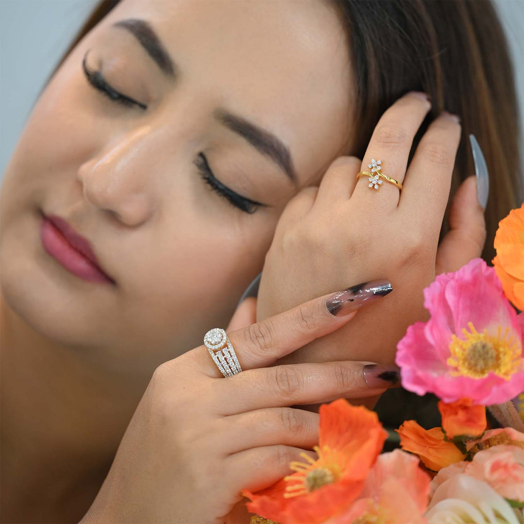 18K YG Star Diamond Ring-1pc