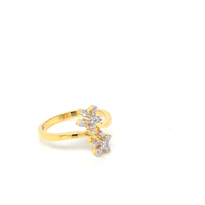18K YG Star Diamond Ring-1pc