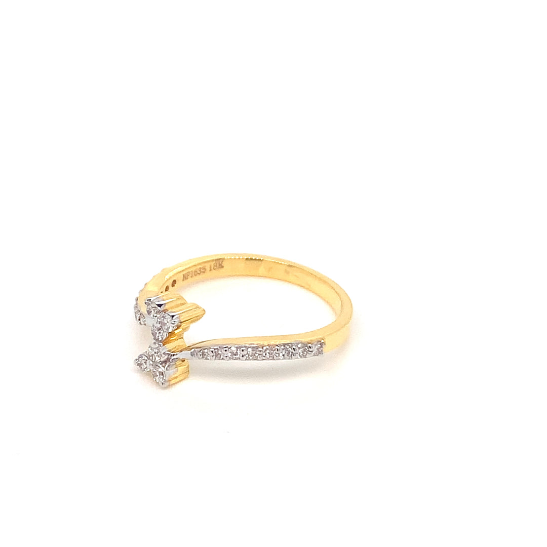 18K YG Cluster Diamond Ring-1pc