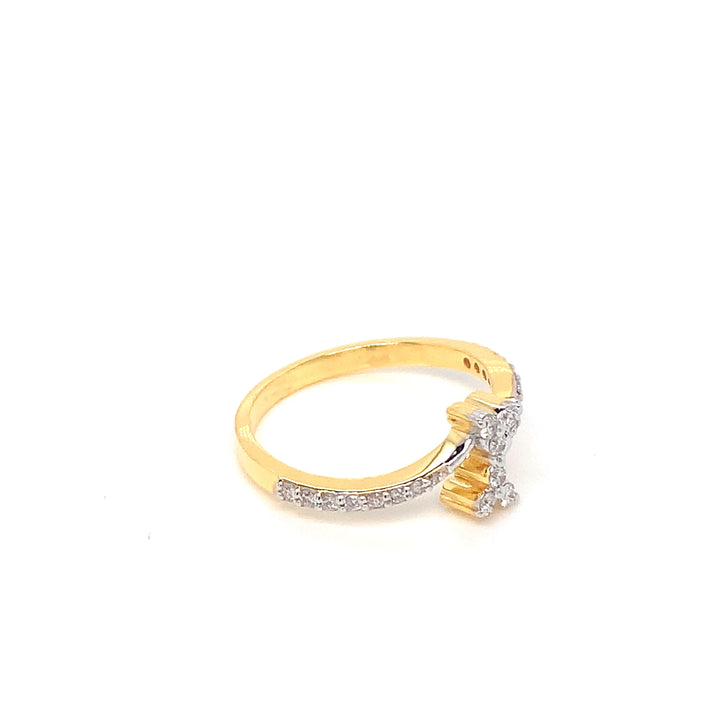 18K YG Cluster Diamond Ring-1pc