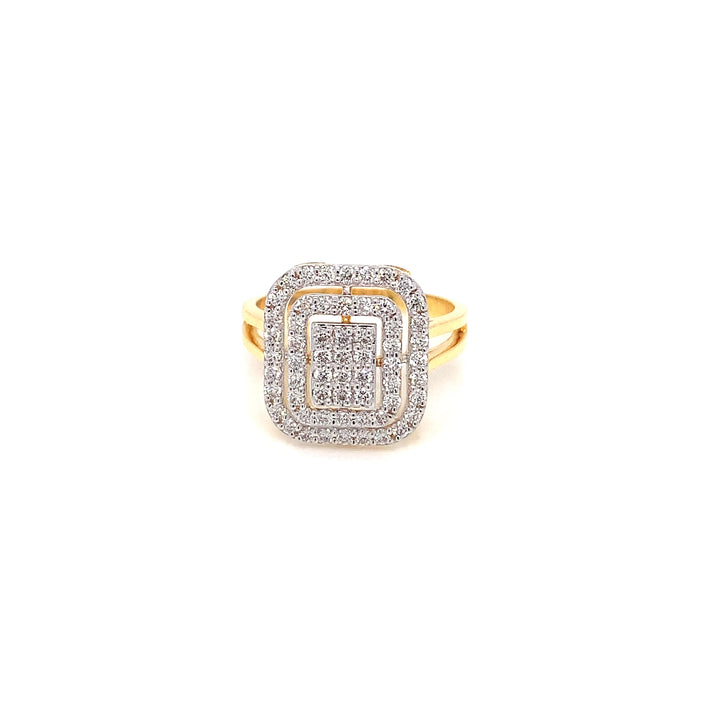 18K YG Cluster Diamond Ring-1pc