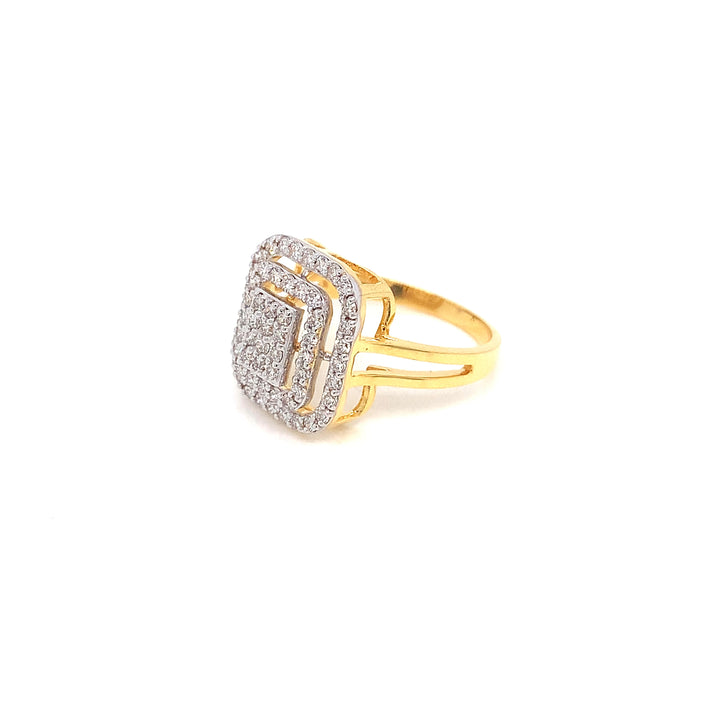 18K YG Cluster Diamond Ring-1pc