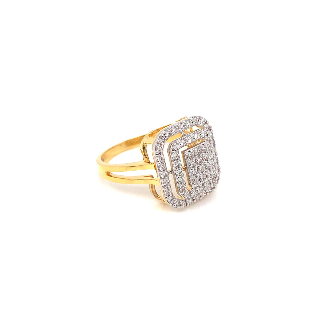 18K YG Cluster Diamond Ring-1pc