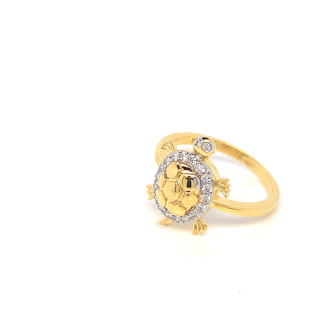 18K YG Tortoise Diamond Ring-1pc