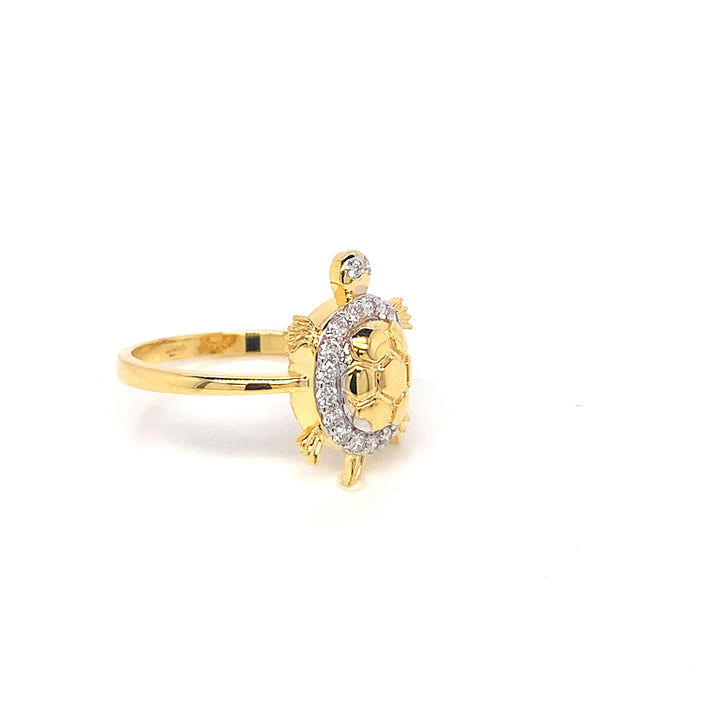 18K YG Tortoise Diamond Ring-1pc
