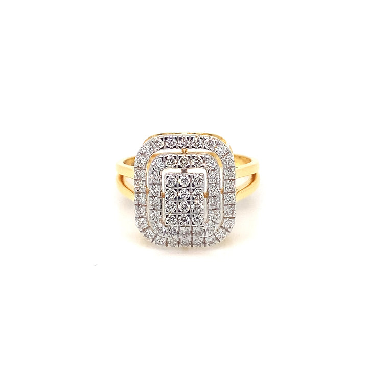 18K YG Cluster Diamond Ring-1pc