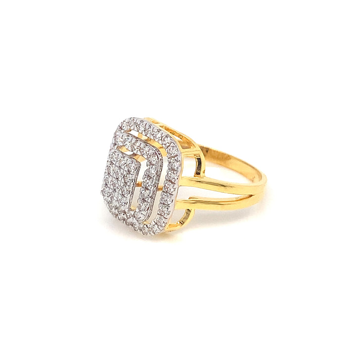 18K YG Cluster Diamond Ring-1pc
