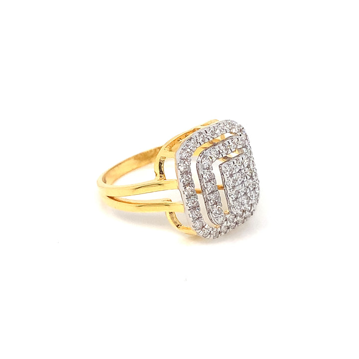 18K YG Cluster Diamond Ring-1pc