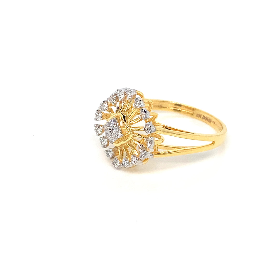 18K YG Cluster Diamond Ring-1pc