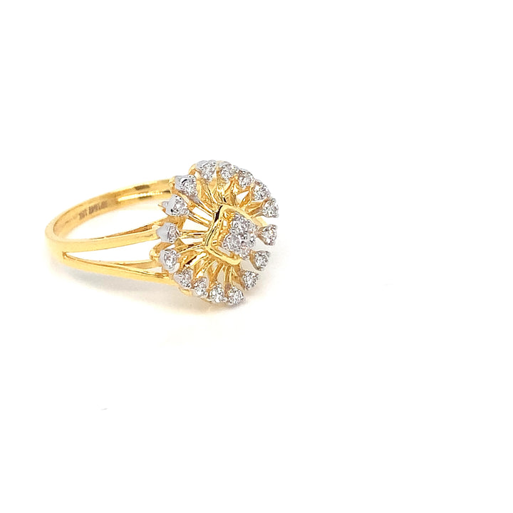 18K YG Cluster Diamond Ring-1pc
