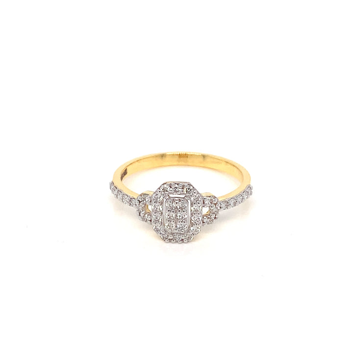 14K YG Cluster Diamond Ring-1pc