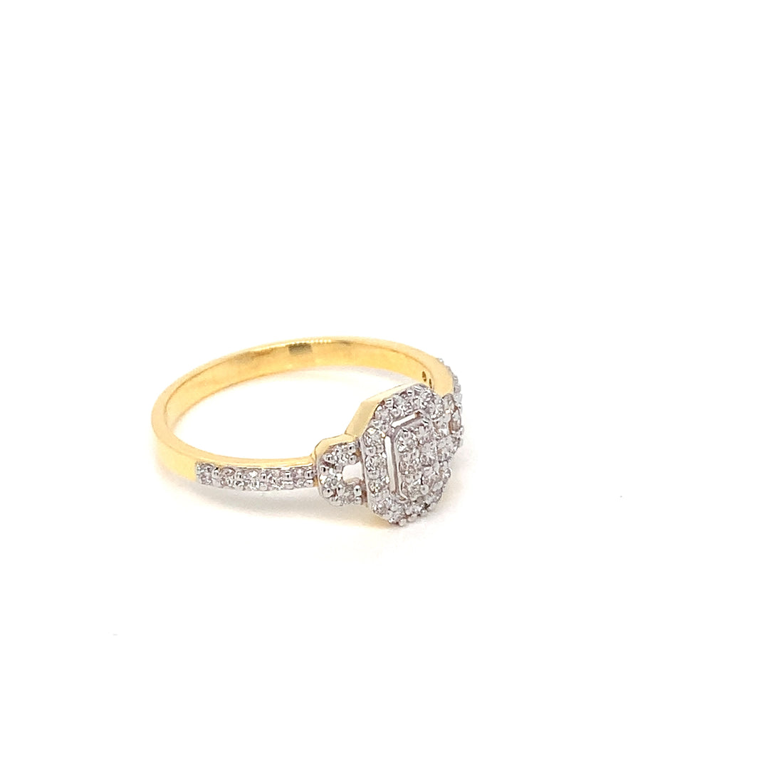14K YG Cluster Diamond Ring-1pc