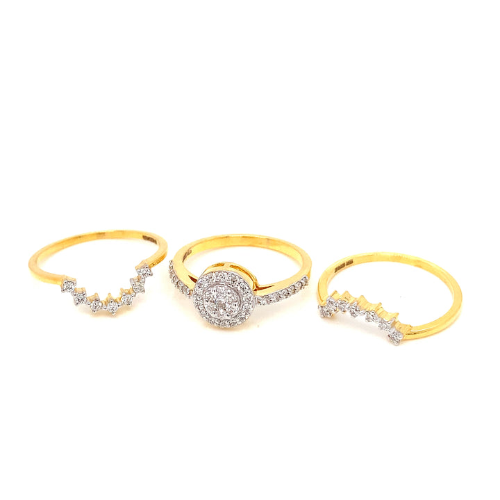 18K YG Cluster Diamond Ring-1pc
