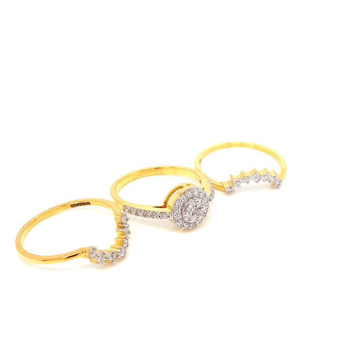 18K YG Cluster Diamond Ring-1pc