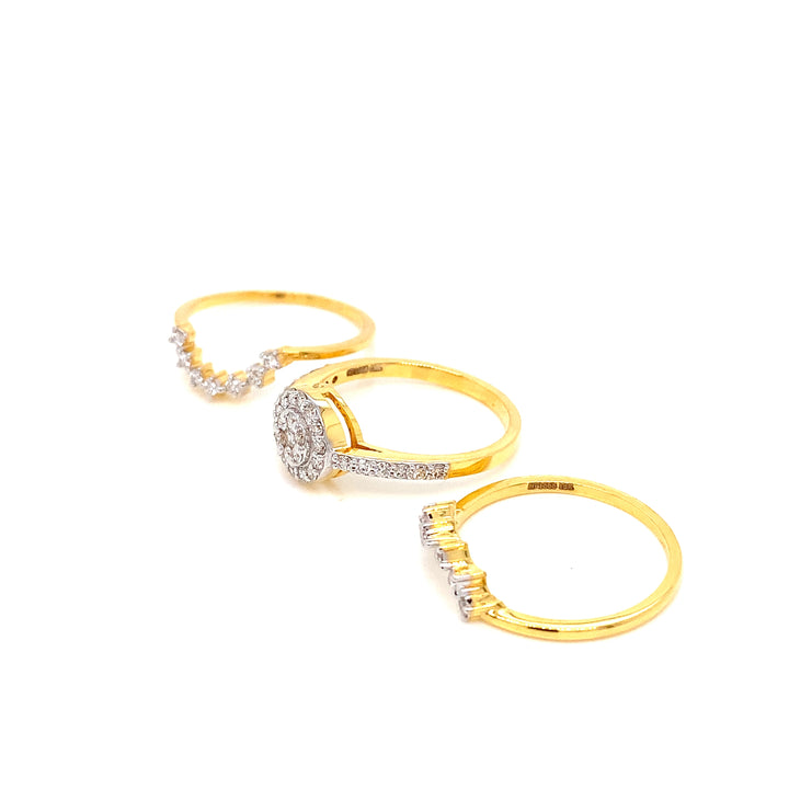 18K YG Cluster Diamond Ring-1pc