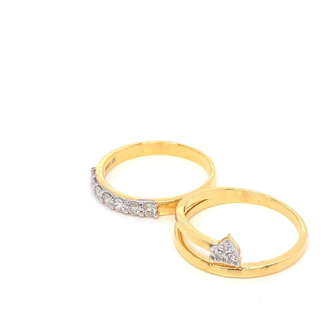 18K YG Cluster Diamond Ring-1pc