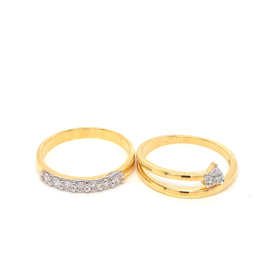 18K YG Cluster Diamond Ring-1pc