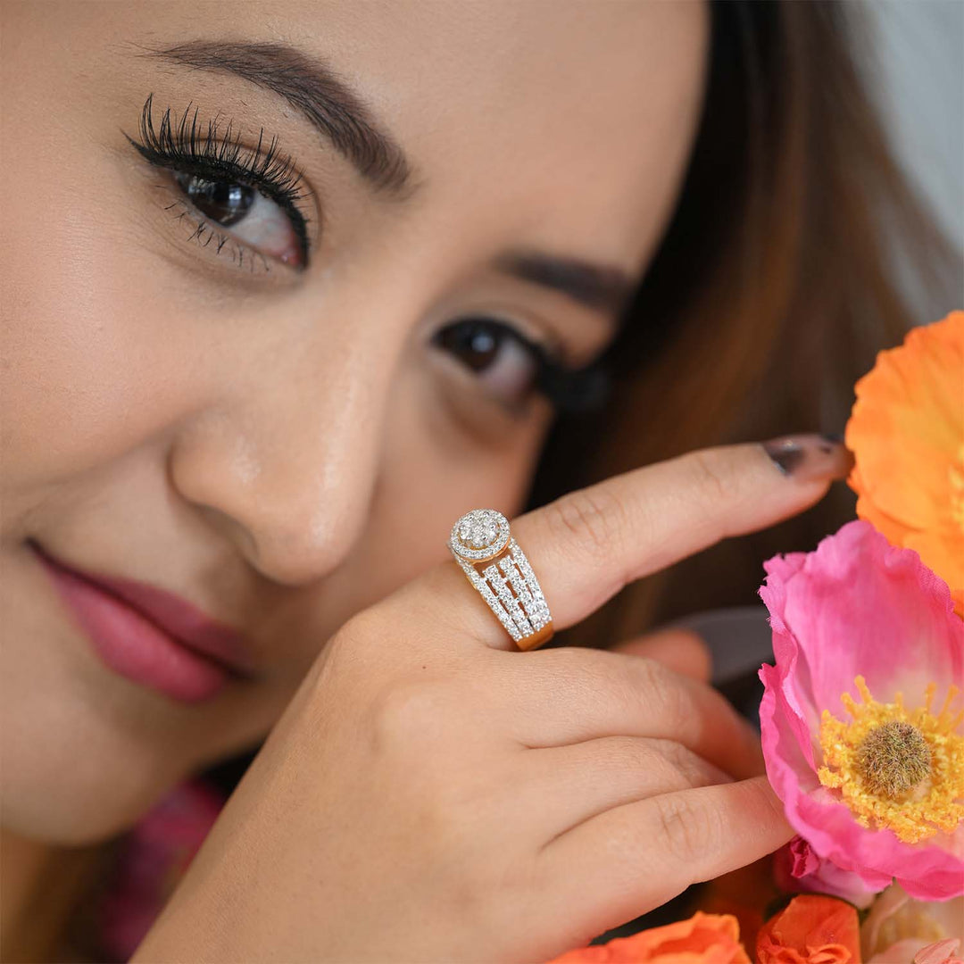 18K YG Bridal Diamond Ring-1pc