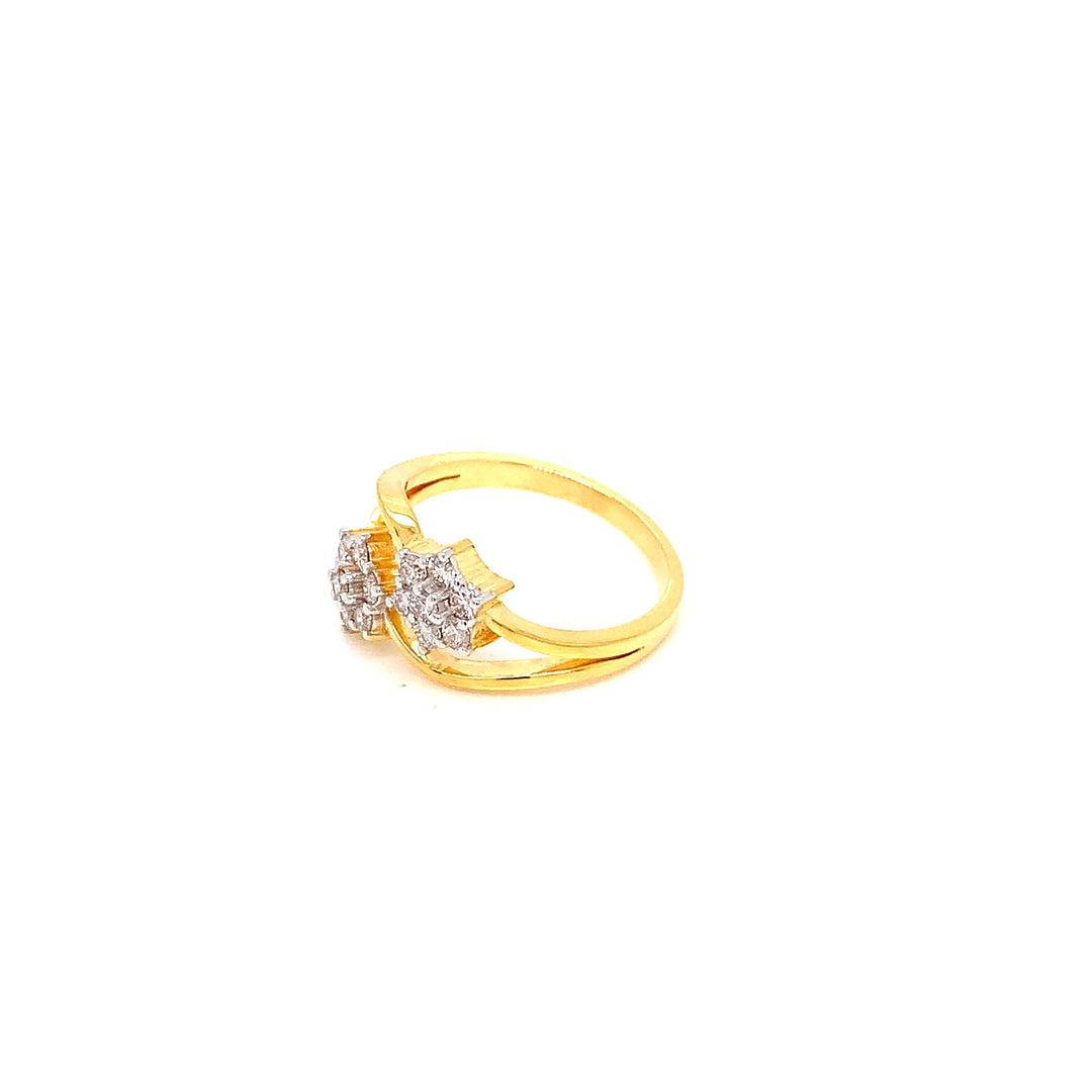 18K YG Star Diamond Ring-1pc