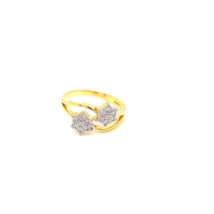 18K YG Star Diamond Ring-1pc