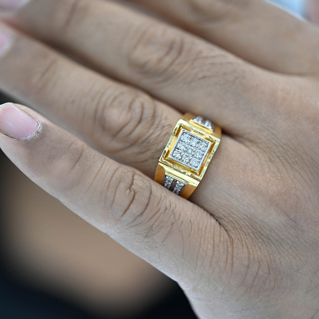 18K YG Fancy Diamond Ring-1pc