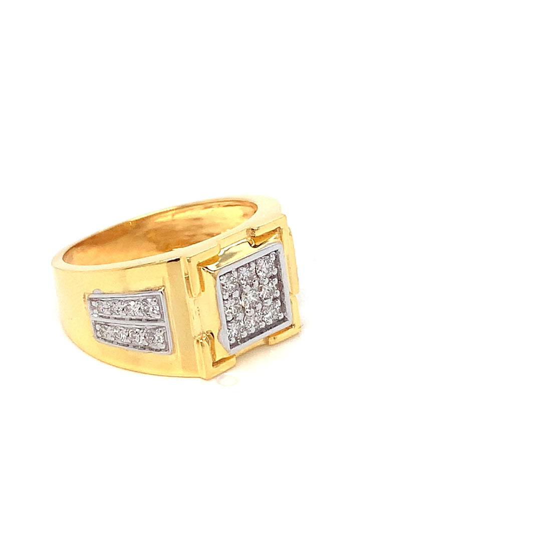18K YG Fancy Diamond Ring-1pc