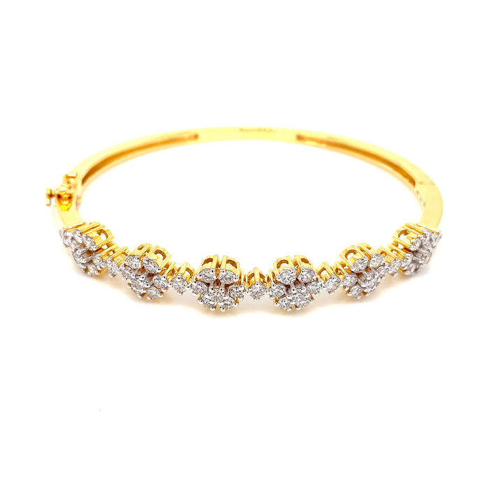 14K YG Screw Diamond Bangle-1pc