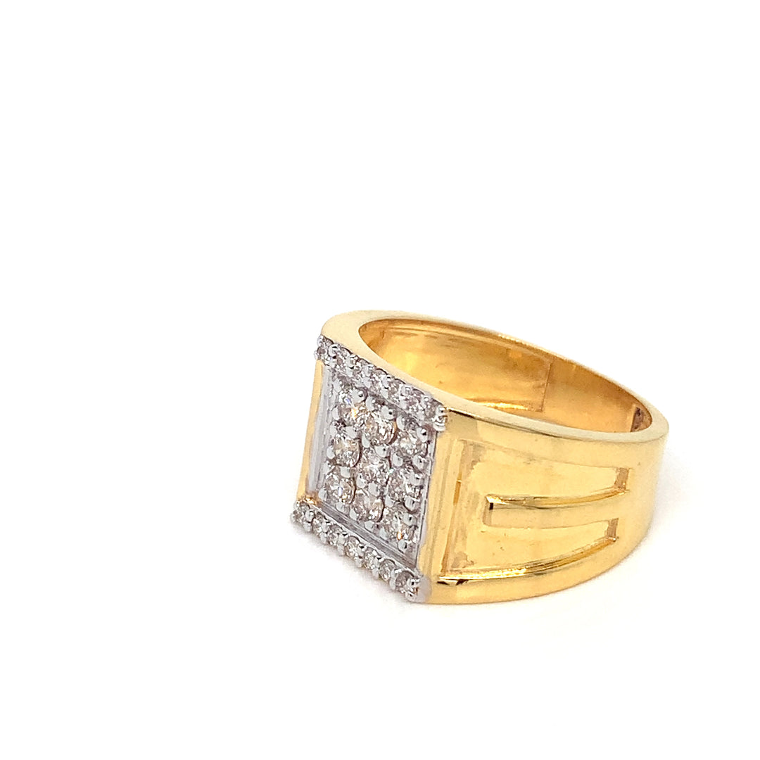 18K YG Fancy Diamond Ring-1pc