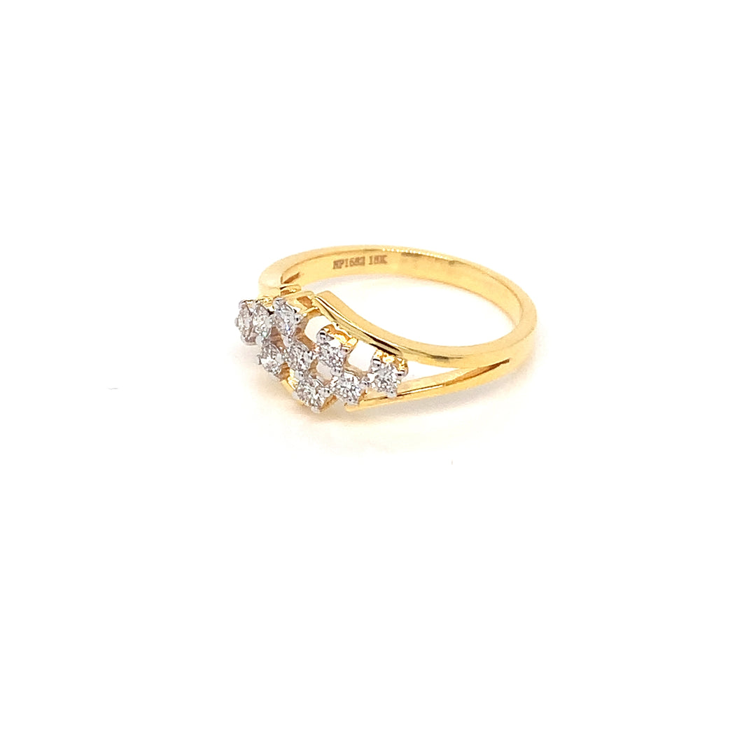18K YG Cluster Diamond Ring-1pc