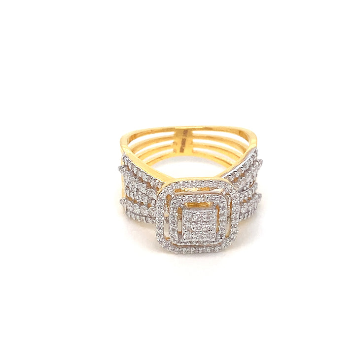18K YG Cluster Diamond Ring-1pc