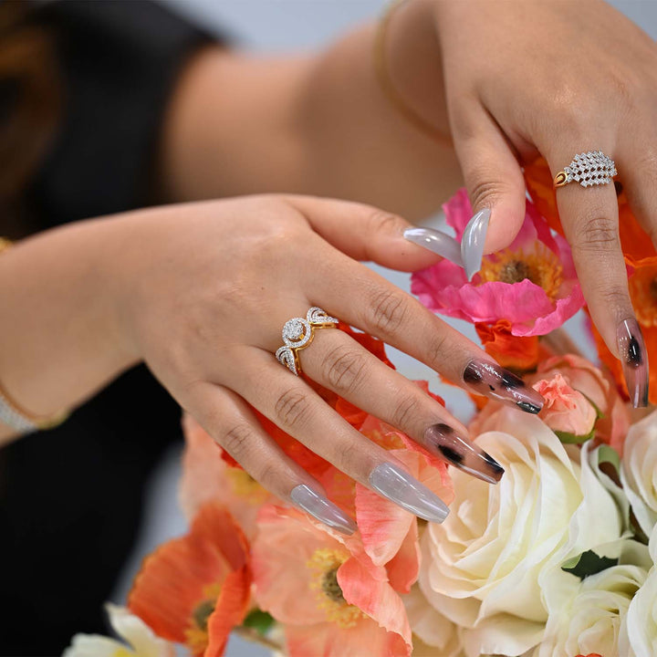 18K YG Engagement Diamond Ring-1pc