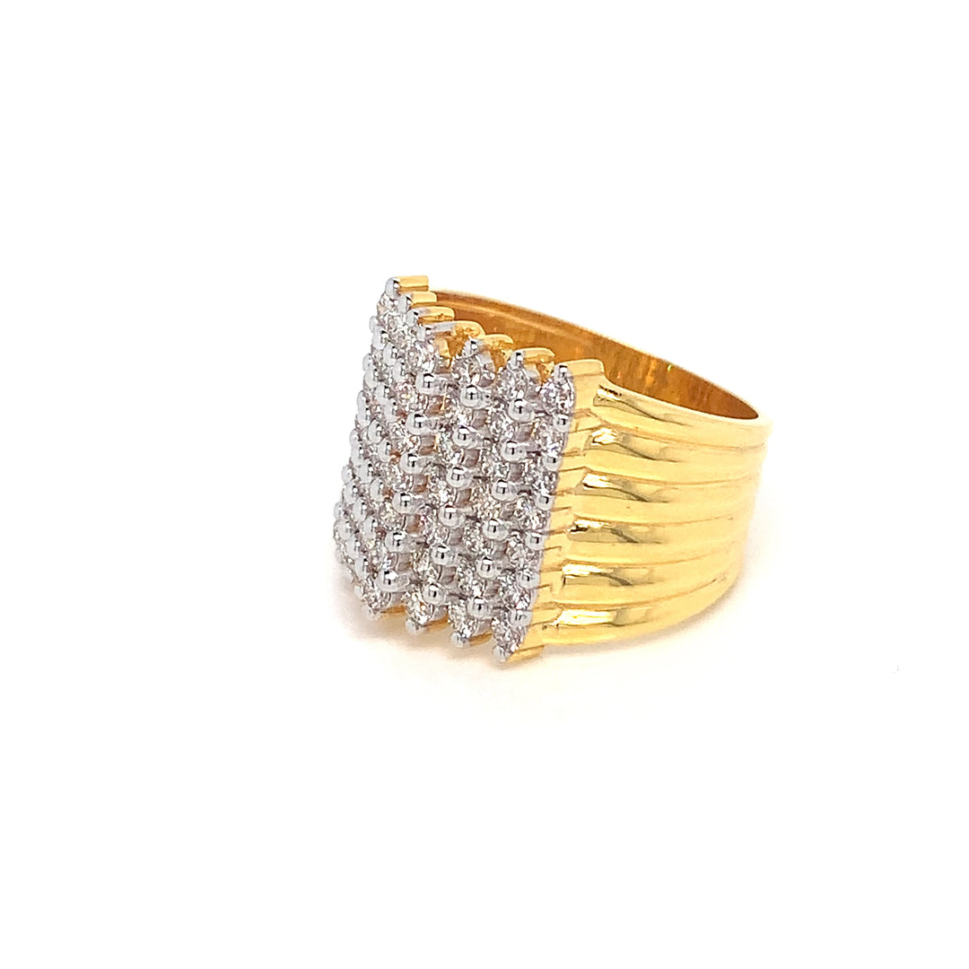 18K YG Fancy Diamond Ring-1pc