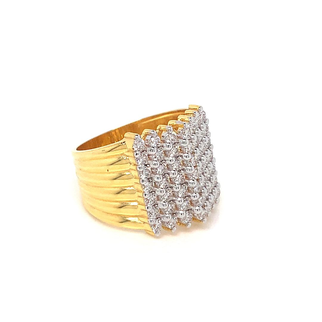 18K YG Fancy Diamond Ring-1pc