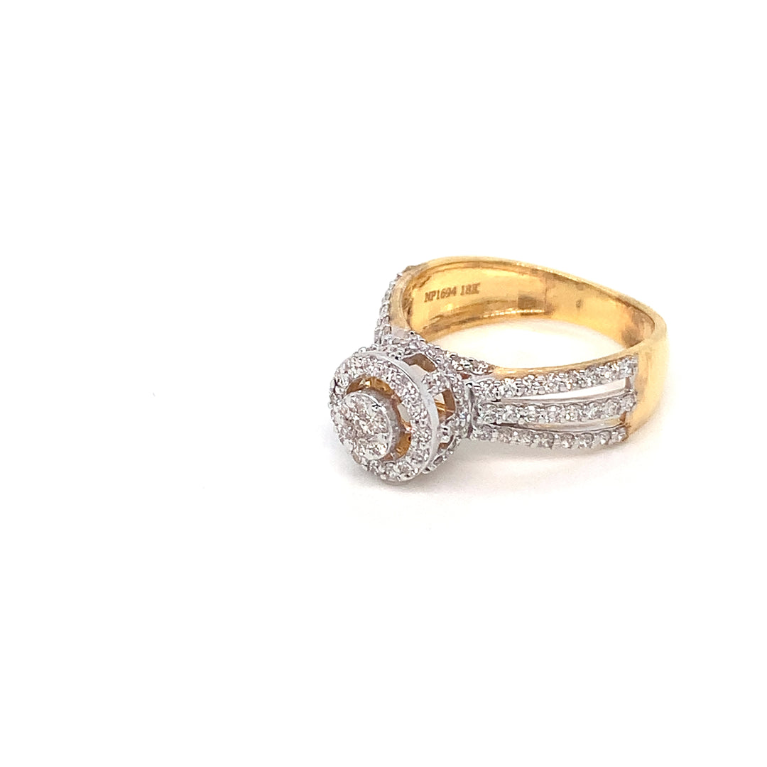 18K YG Engagement Diamond Ring-1pc