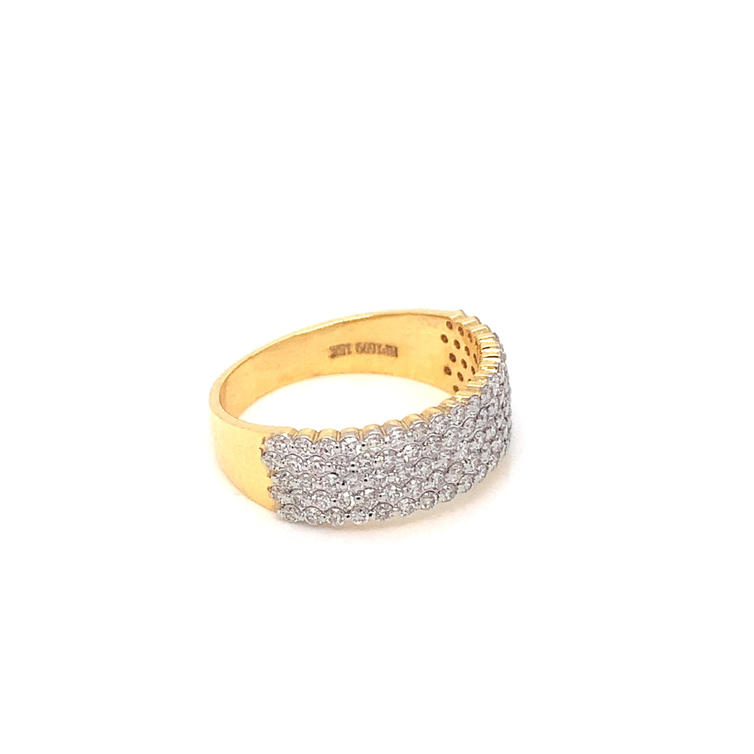 18K YG Cluster Diamond Ring-1pc