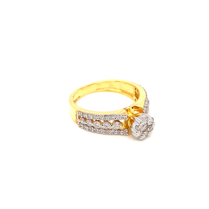 18K YG Engagement Diamond Ring-1pc