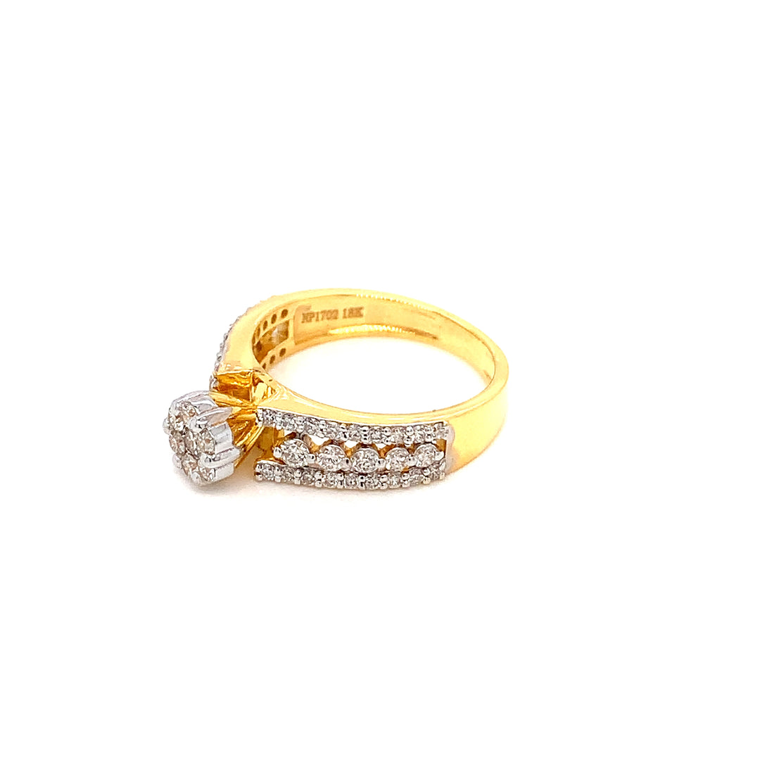 18K YG Engagement Diamond Ring-1pc
