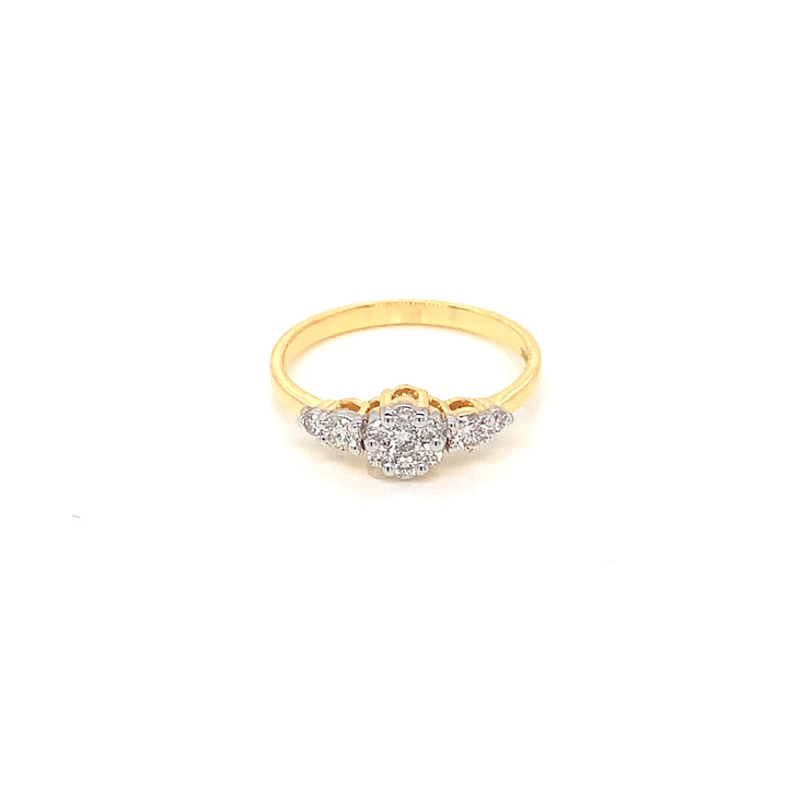 18K YG Cluster Diamond Ring-1pc